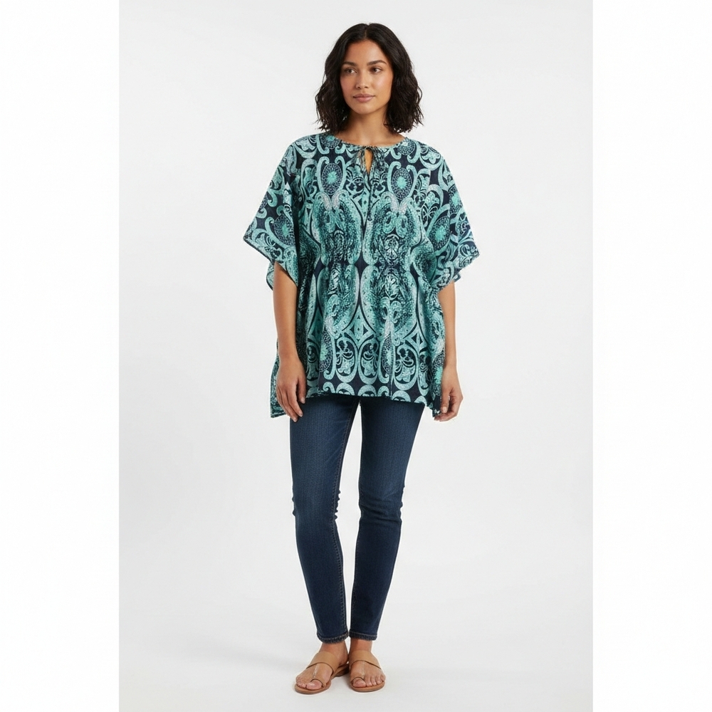 Tramp womens blouse floral print blue‎ size S